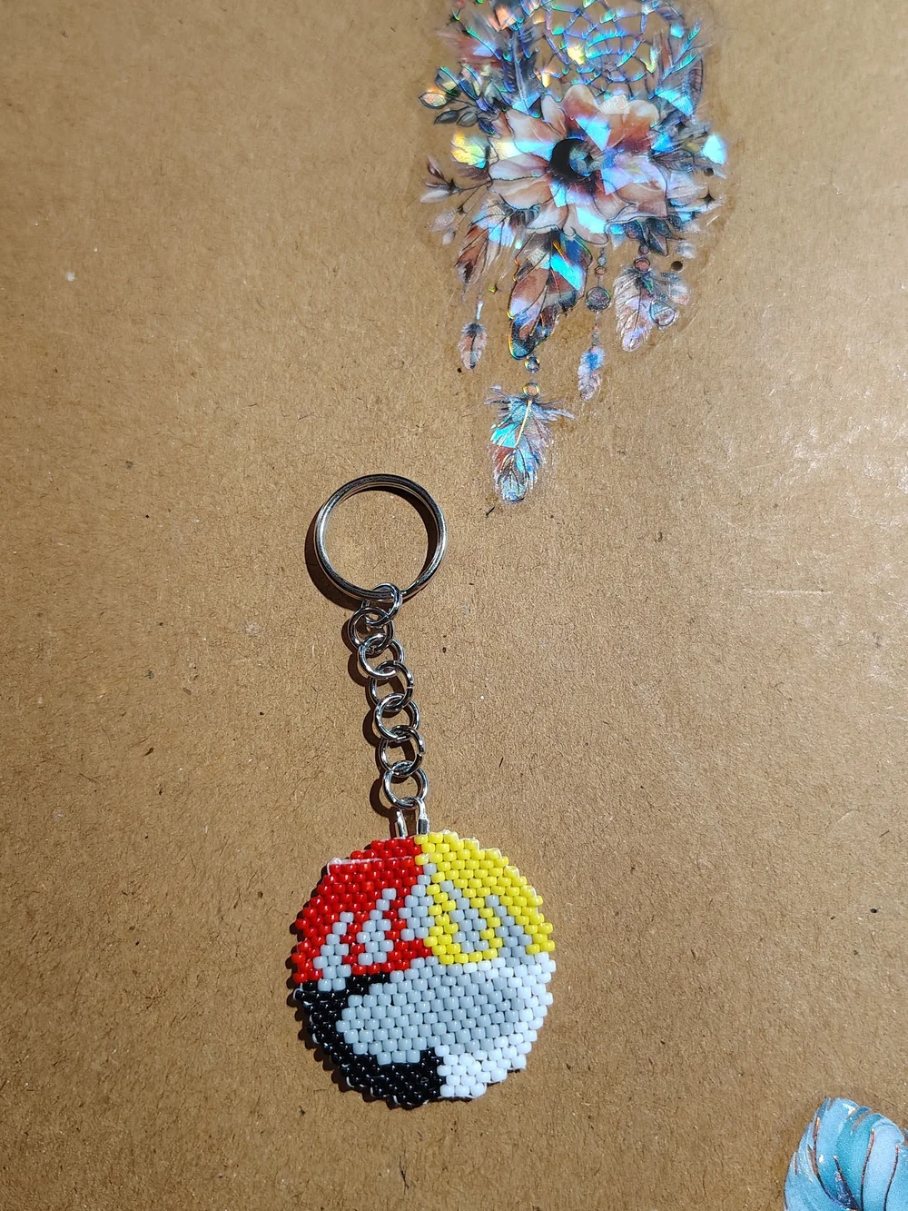 Handbeaded Paw Keychain